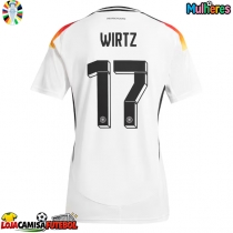 Camisa de Futebol Alemanha Florian Wirtz #17 Equipamento Principal Mulheres Europeu 2024 Manga Curta